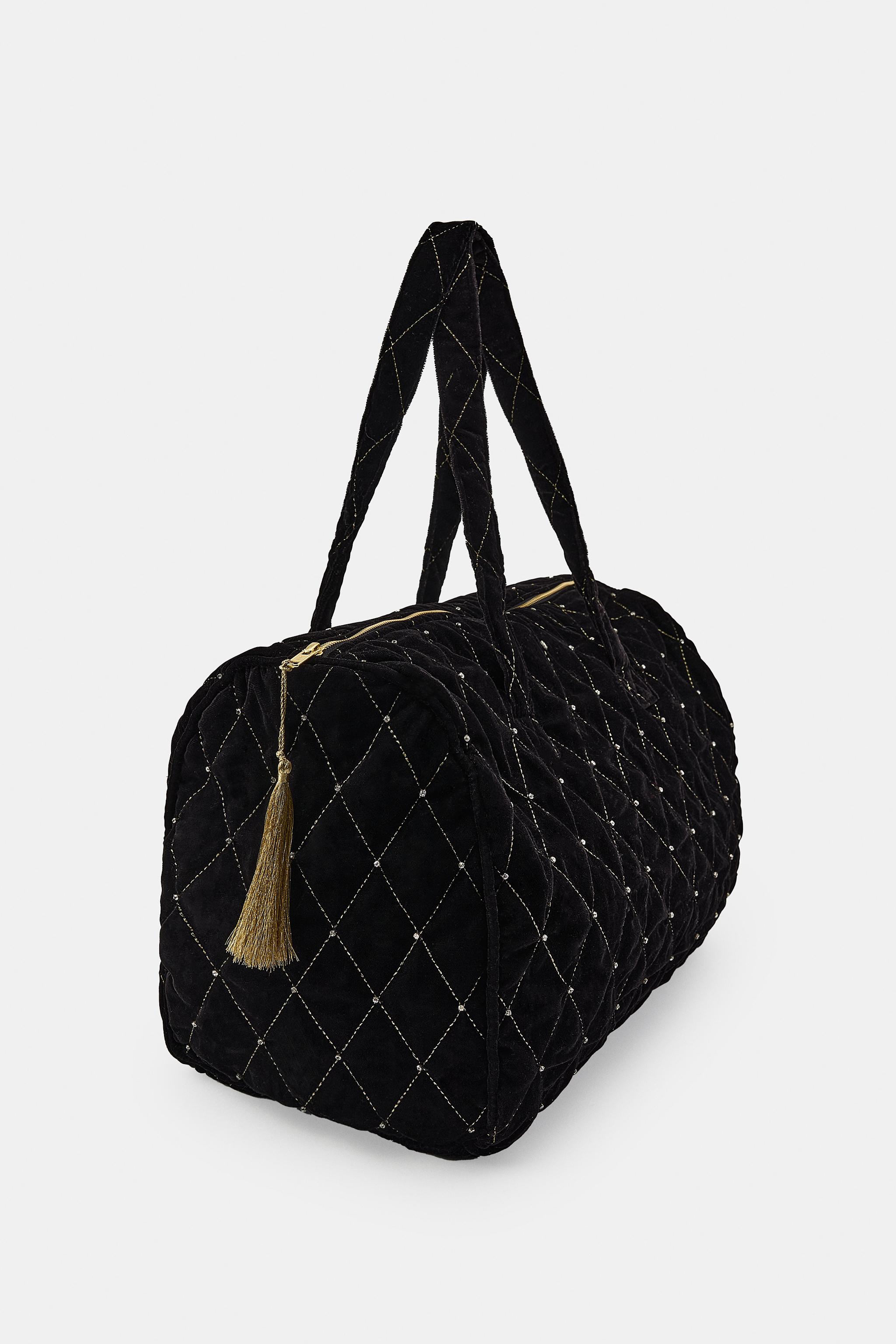 SHINY QUILTED VELVET BAG